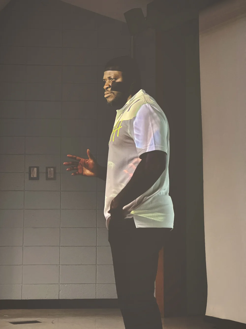 Caleb Duah speaking at an event